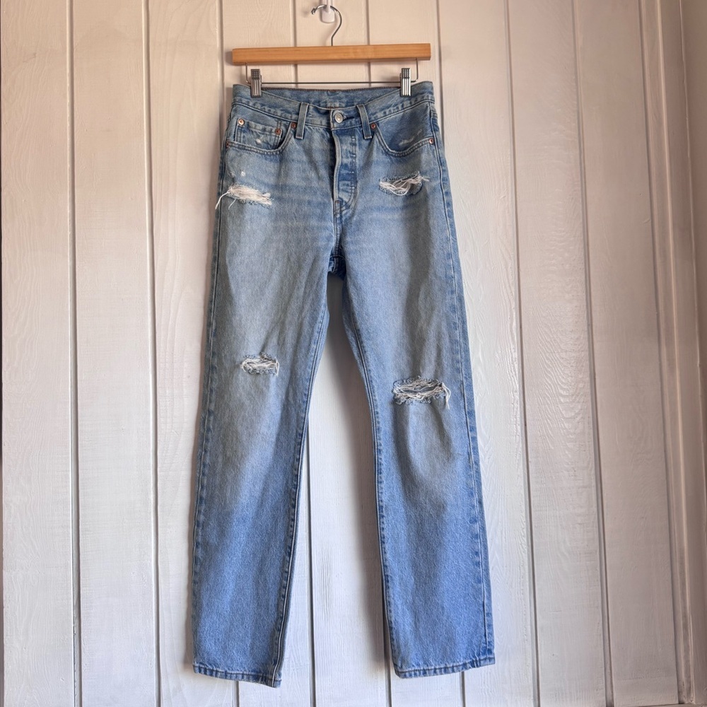 Levi’s 501 High Waisted Mildly Distressed Jeans